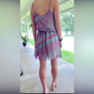 Pink/Green Casual Dress! - Size Adult Small *LIKE NEW*